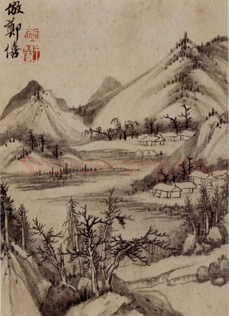 1658年 王翚《仿古山水册》书画作品