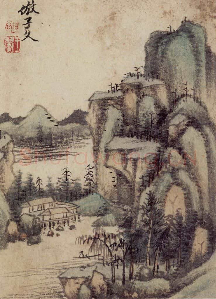 1658年 王翚《仿古山水册》书画作品