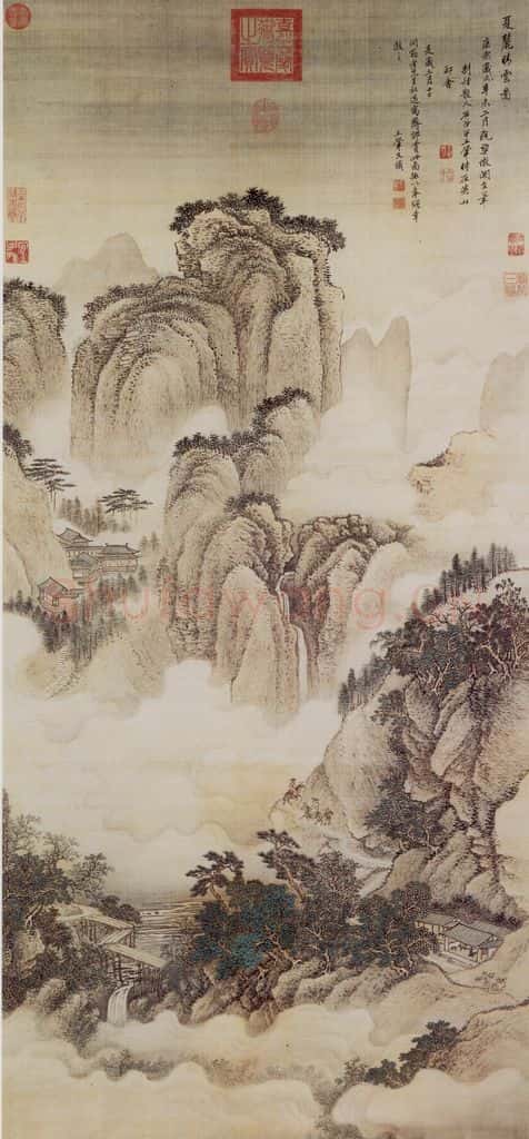1691年 王翚《夏麓晴云图轴》书画作品
