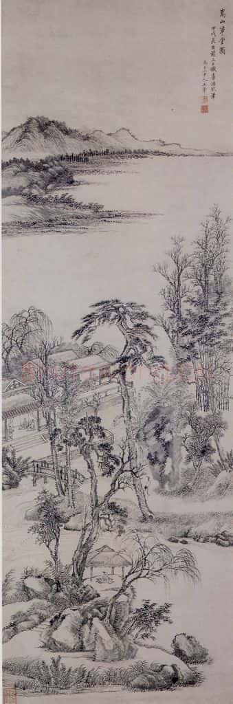 1694年 王翚《嵩山草堂图轴》书画作品