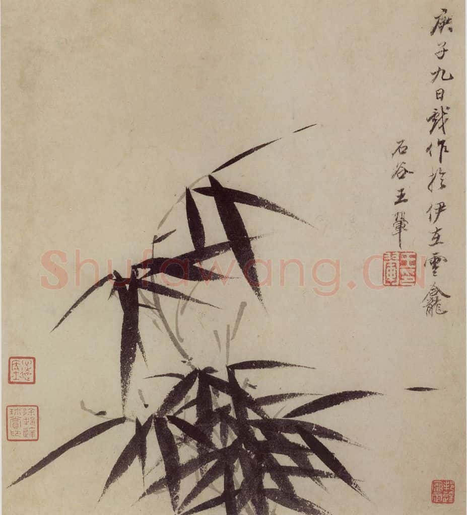 1660年 王翚《墨竹图册》书画作品