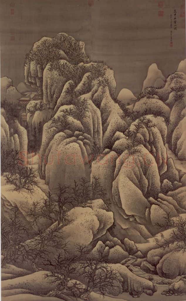 1698年 王翚《临范宽雪山图轴》书画作品