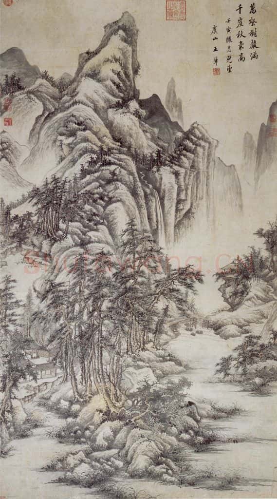 1662年 王翚《万壑千岩图轴》书画作品