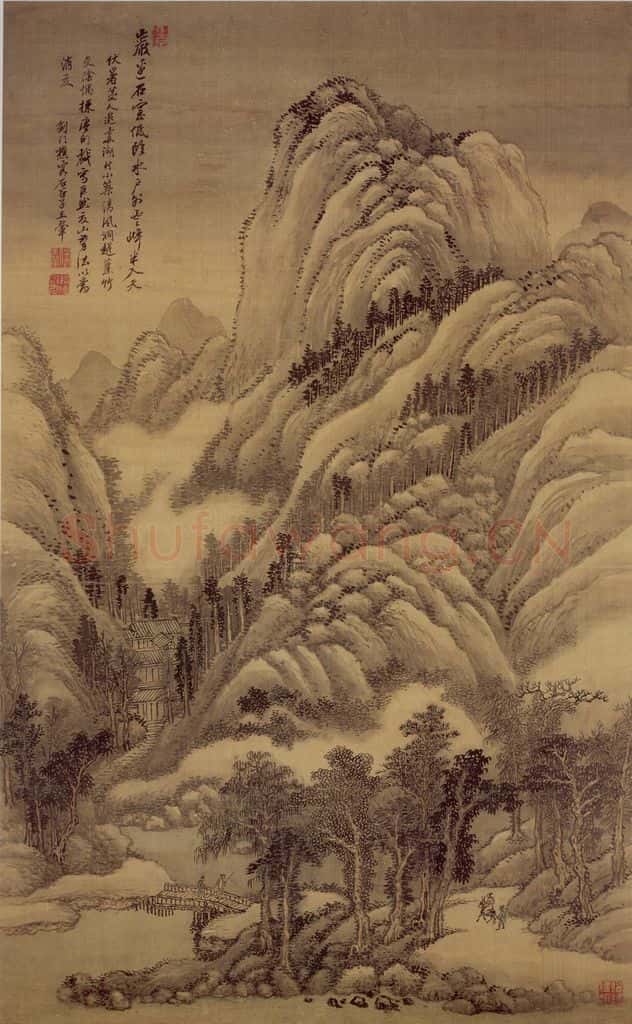 1711年 王翚《仿古四季山水屏》书画作品