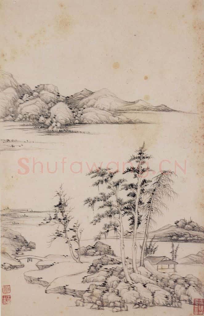 1662年 王翚《小中现大册》书画作品