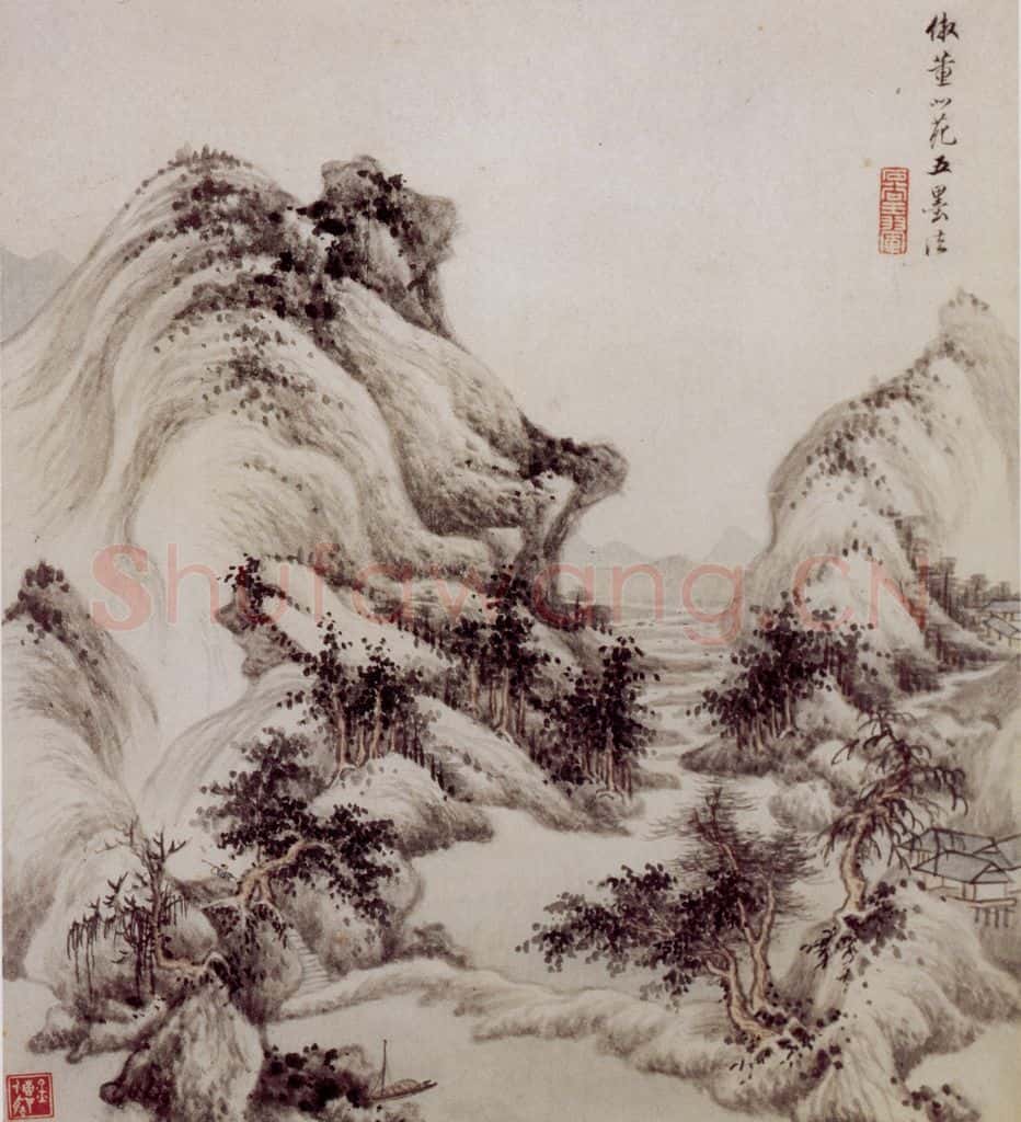 1662年 王翚《仿古山水册》书画作品