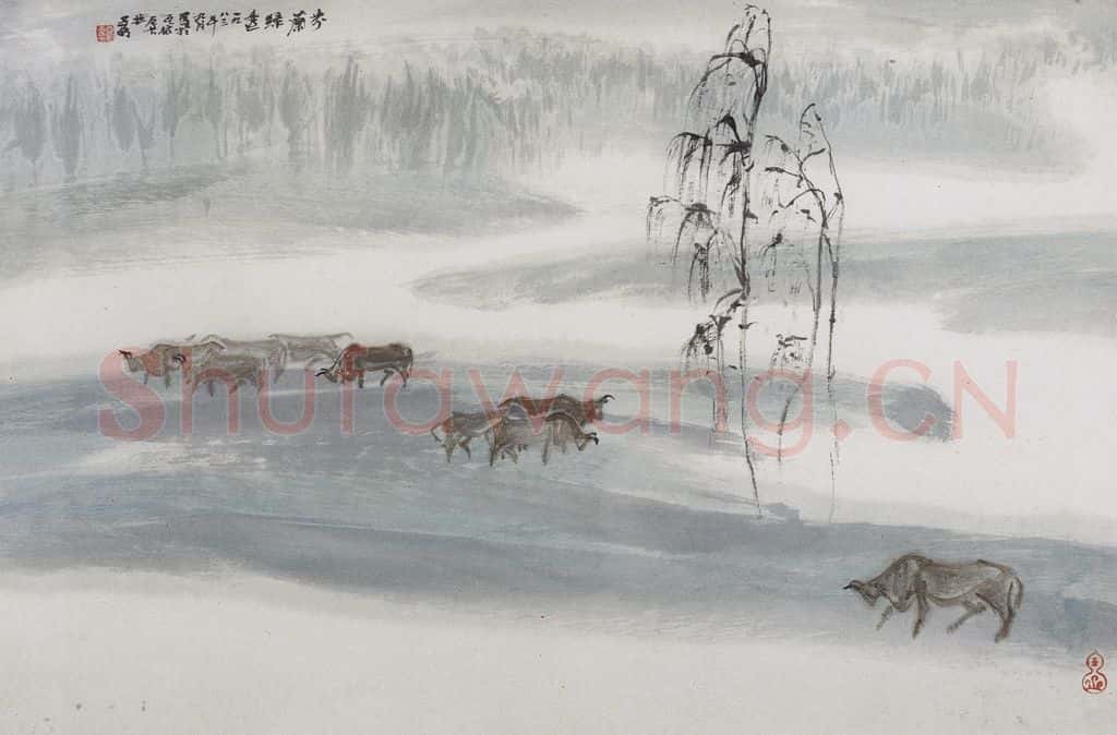 1983年 亚明《芬兰绿透》书画作品