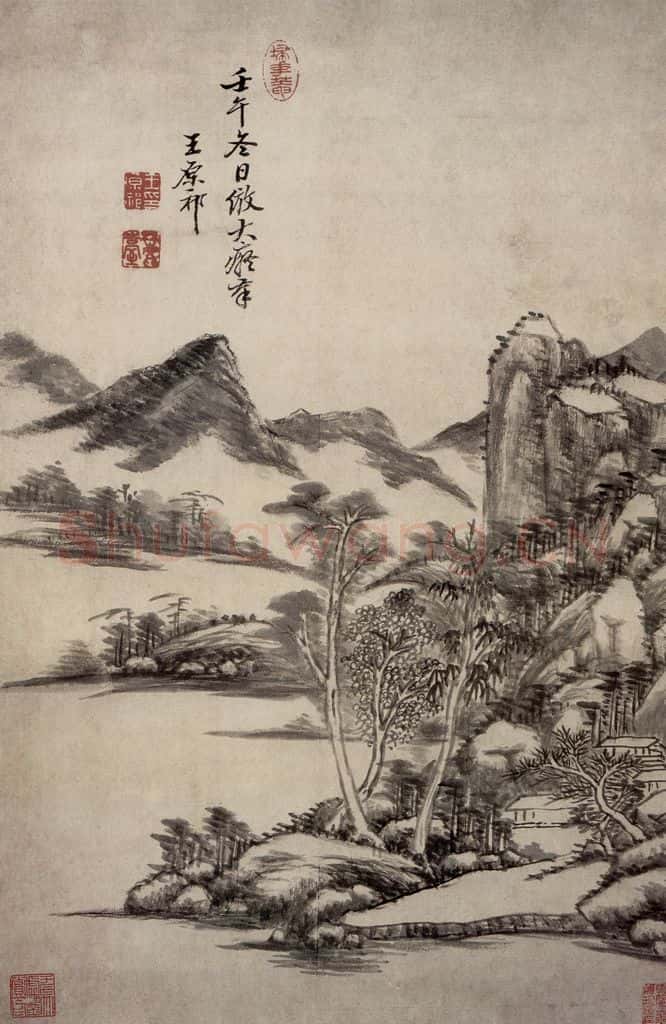 清 王原祁《仿大痴笔意图轴》书画作品