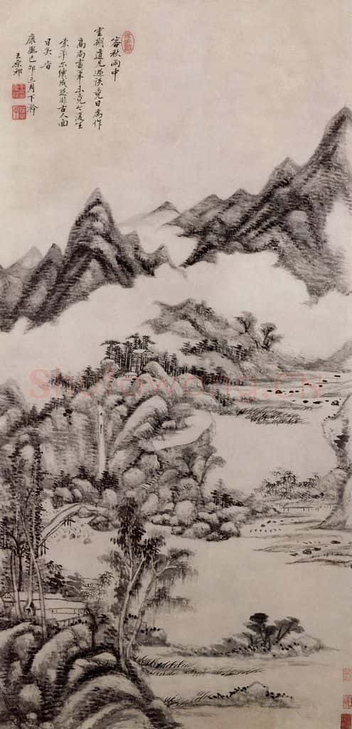 清 王原祁《云山图轴》书画作品
