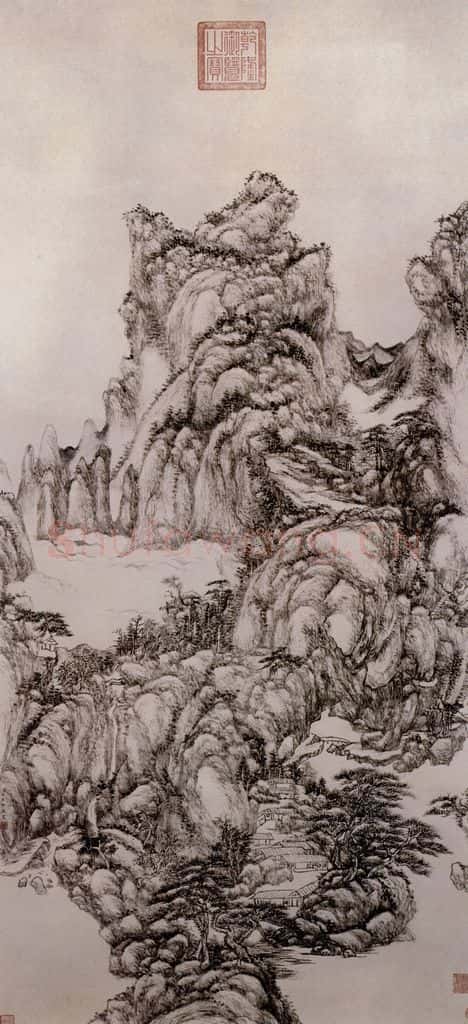 清 王原祁 松溪仙馆图轴 书画作品