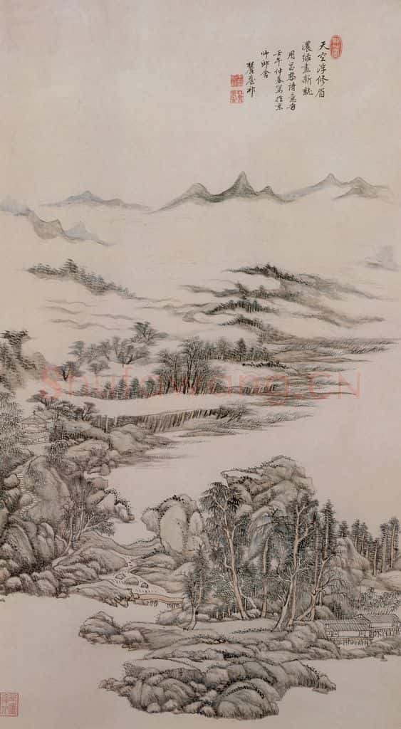 清 王原祁《昌黎诗意图轴》书画作品