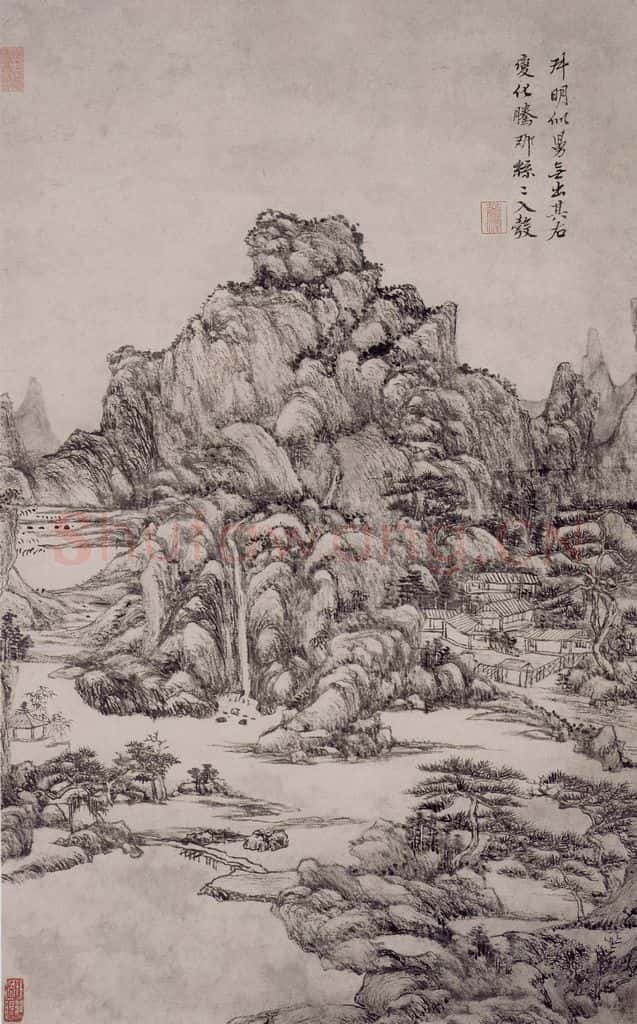 清 王原祁《仿古山水图屏》书画作品