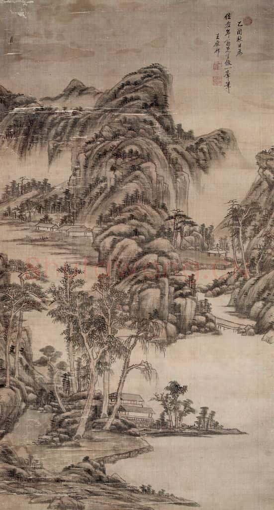 清 王原祁《仿一峰山水图轴》书画作品