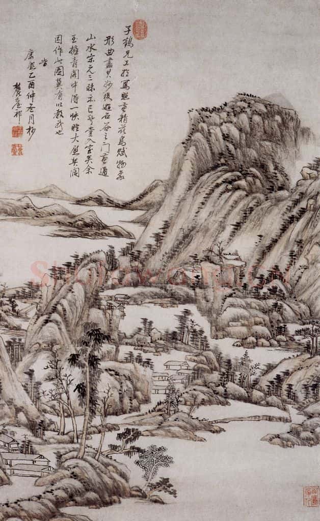 清 王原祁《为杨晋画山水图轴》书画作品