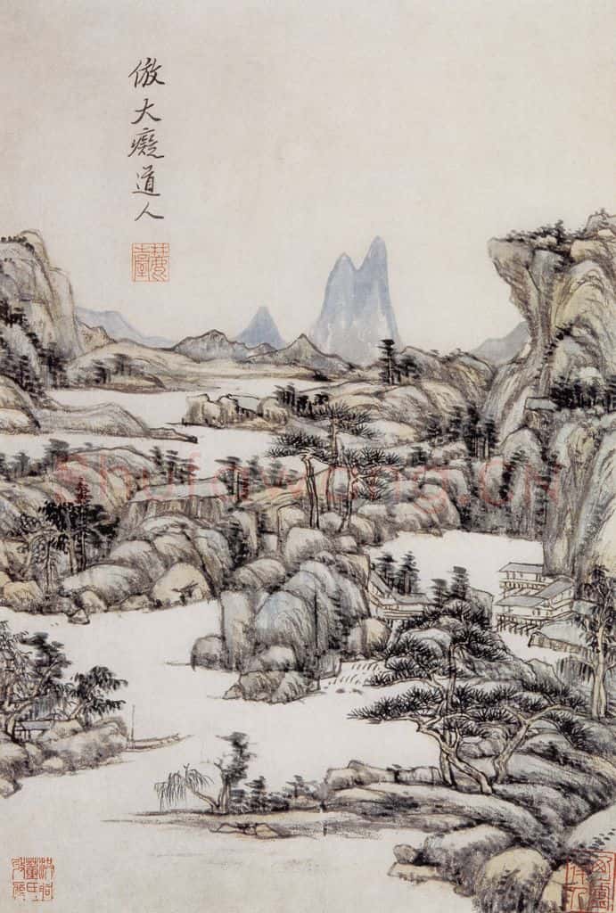 清 王原祁《仿古山水图册》书画作品
