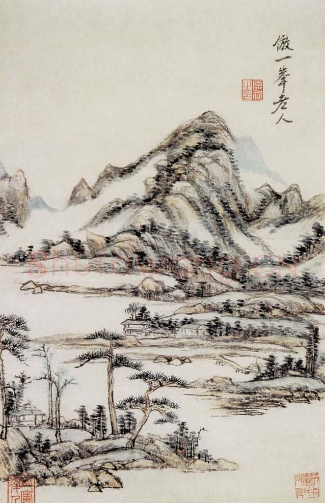 清 王原祁《仿古山水图册》书画作品