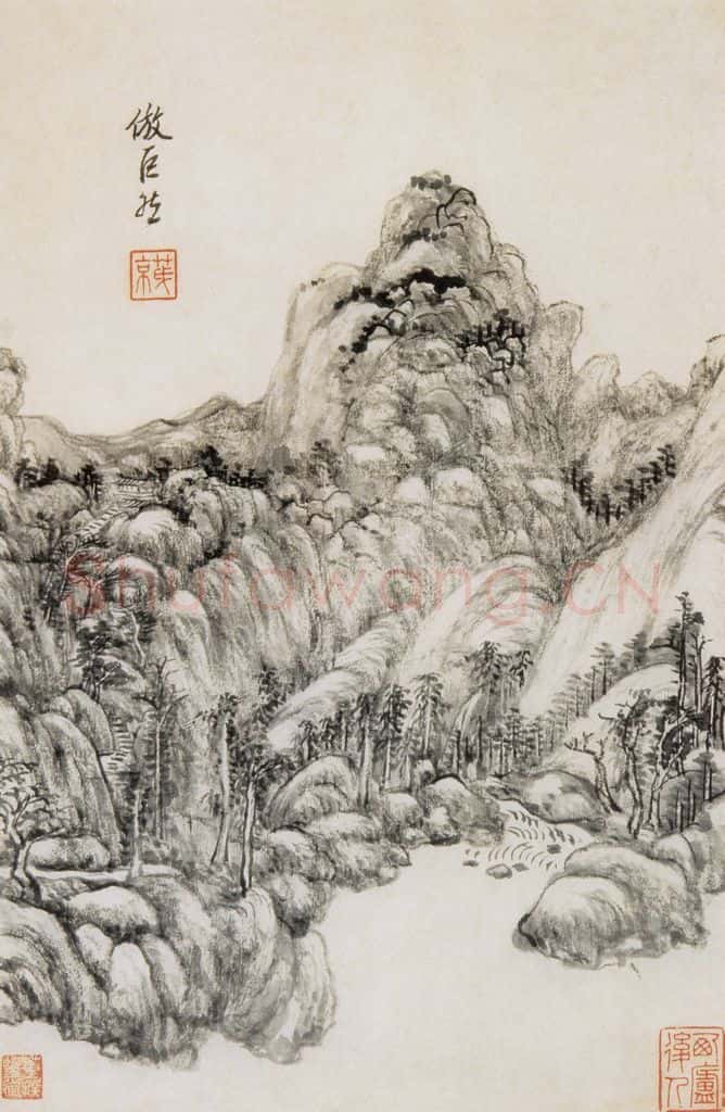 清 王原祁《仿古山水图册》书画作品