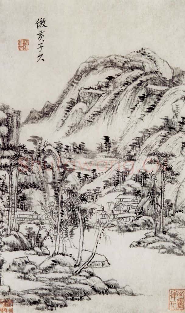 清 王原祁《仿古山水图册》书画作品