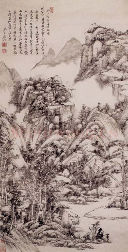 清 王原祁《仿大痴富春山图轴》书画作品