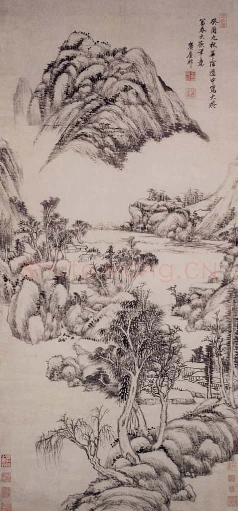 清 王原祁《仿大痴富春大岭图轴》书画作品
