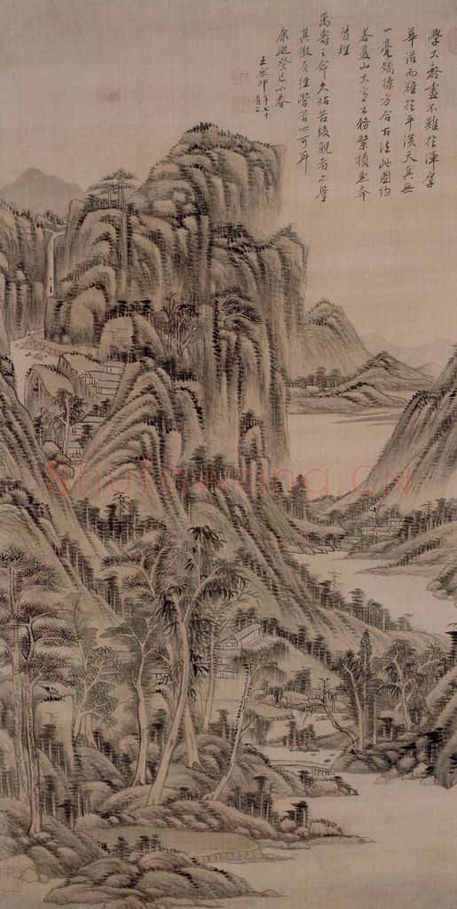 清 王原祁《高岭平川图轴》书画作品
