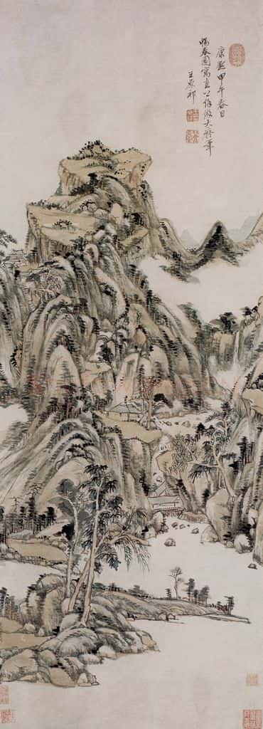 清 王原祁《仿大痴山水图轴》书画作品