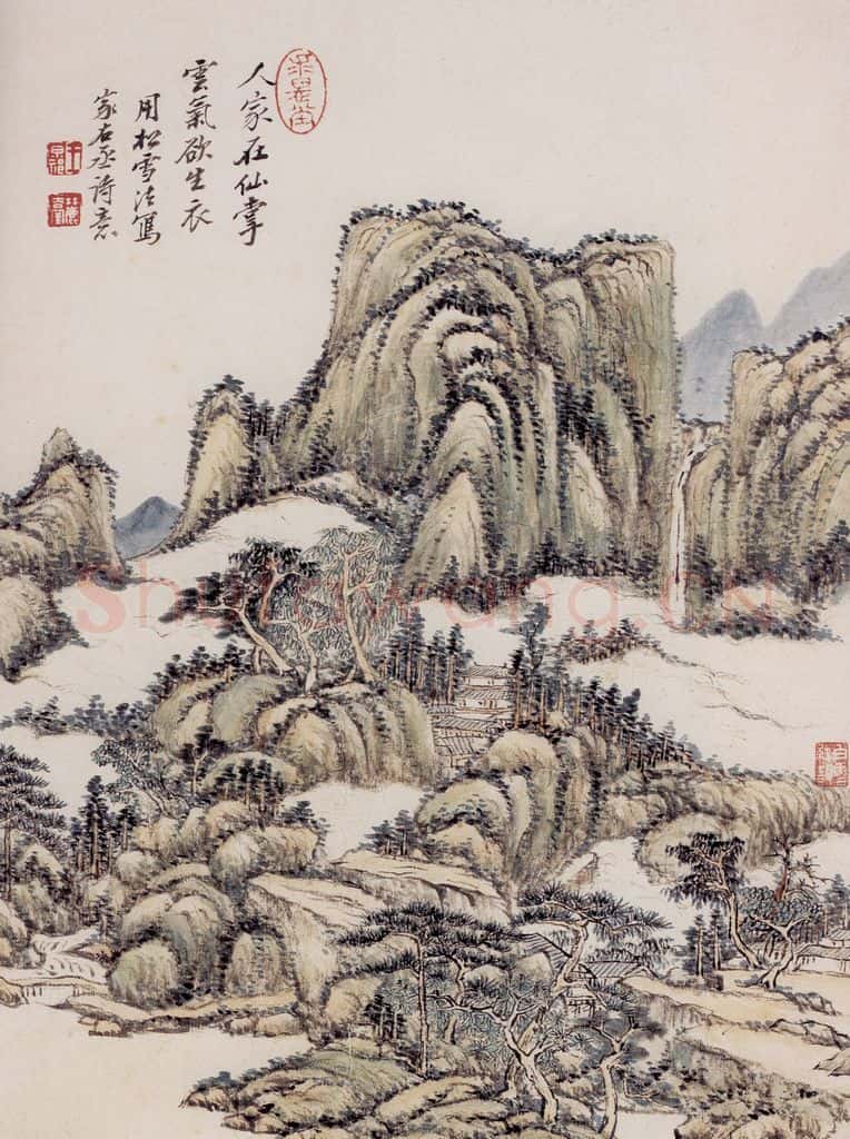 清 王原祁《仿古上水图册》书画作品