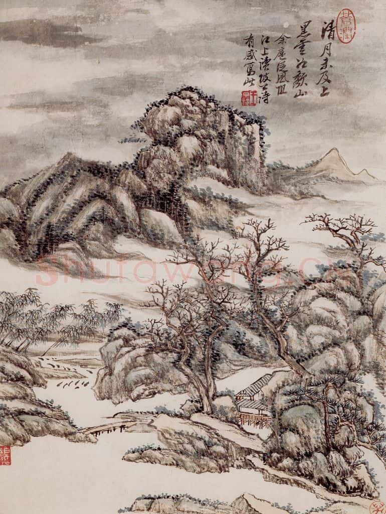 清 王原祁《仿古上水图册》书画作品
