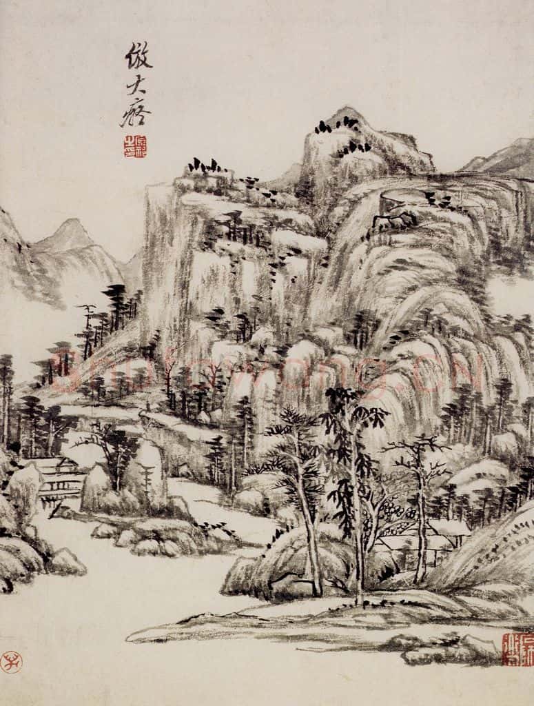 清 王原祁《仿古上水图册》书画作品