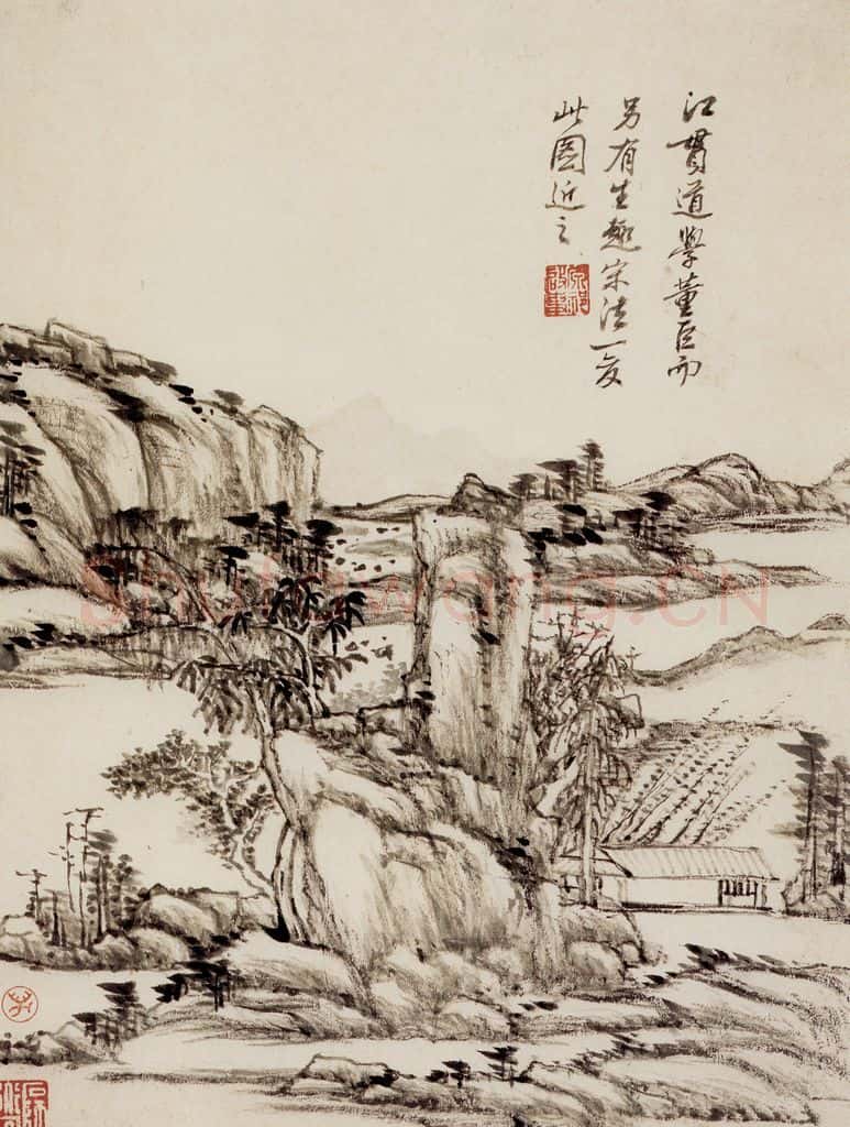 清 王原祁《仿古上水图册》书画作品