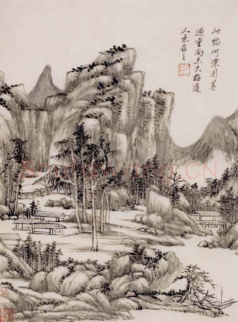 清 王原祁《仿古上水图册》书画作品