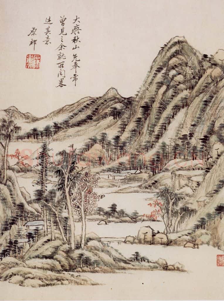清 王原祁《仿古上水图册》书画作品