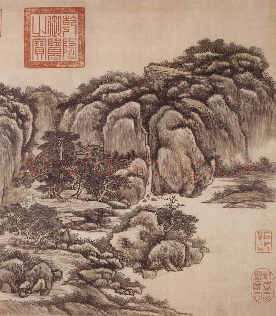 清 王原祁《仿宋元山水图册》书画作品