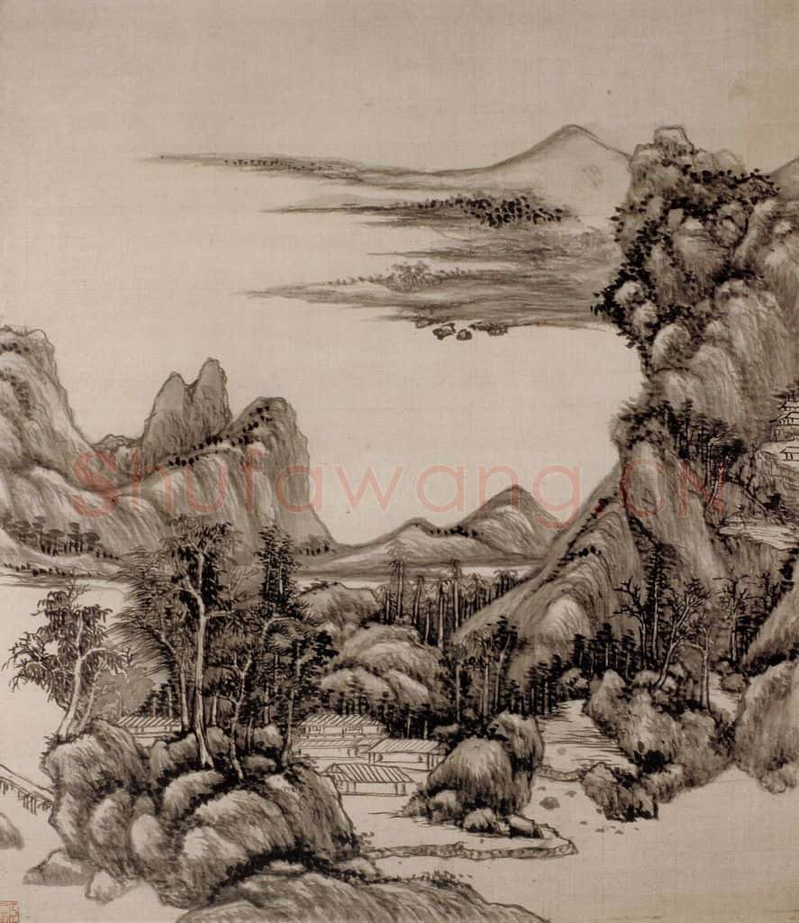 清 王原祁《仿宋元山水图册》书画作品