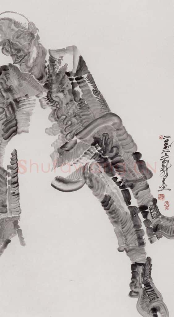 2002年 周京心《闲人之二》书画作品