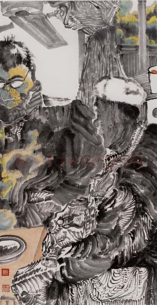 2000年 周京心《老规矩》书画作品