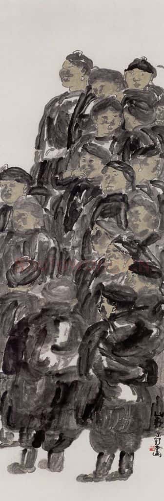 1990年 周京心《山歌之一》书画作品
