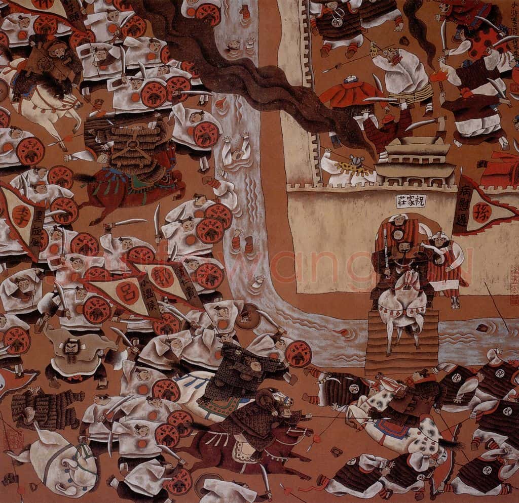 1985年 周京心《水浒组画》书画作品
