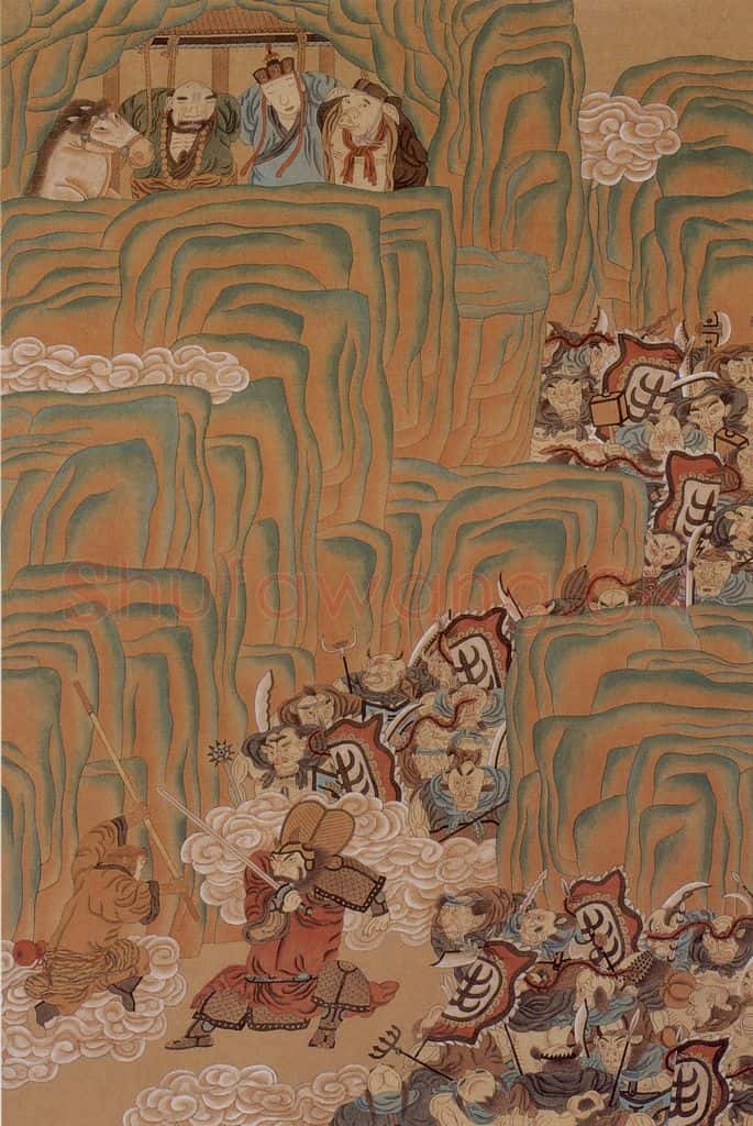 1989年-1990年 周京心《西游记·莲花洞》书画作品
