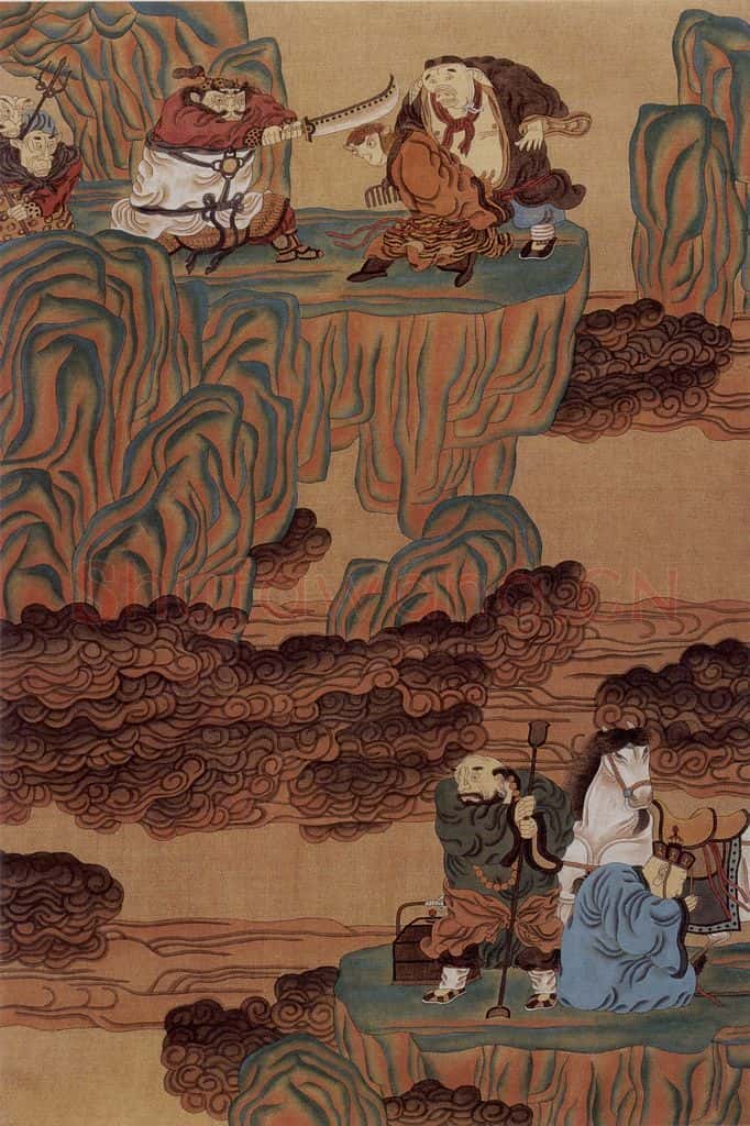 1989年-1990年 周京心《西游记·狮驼铃》书画作品