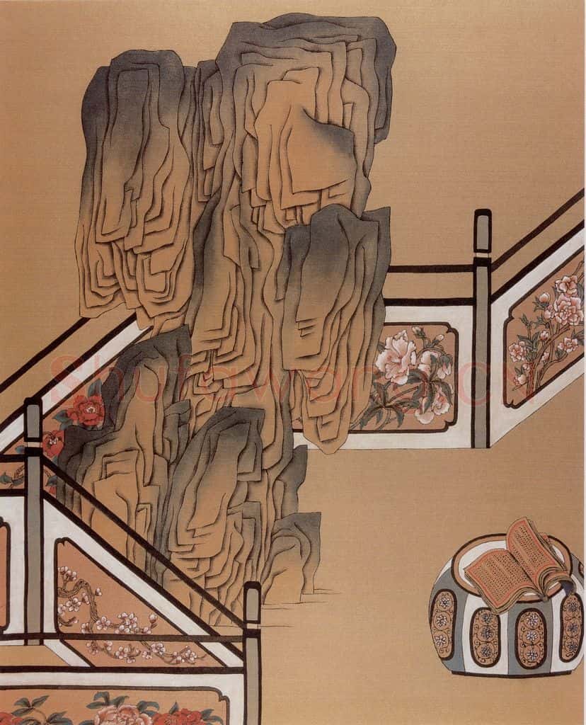 1992年 周京心《李煜词意·虞美人》书画作品