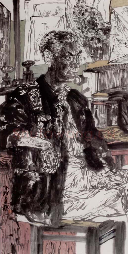 1992年 周京心《老虞之二》书画作品
