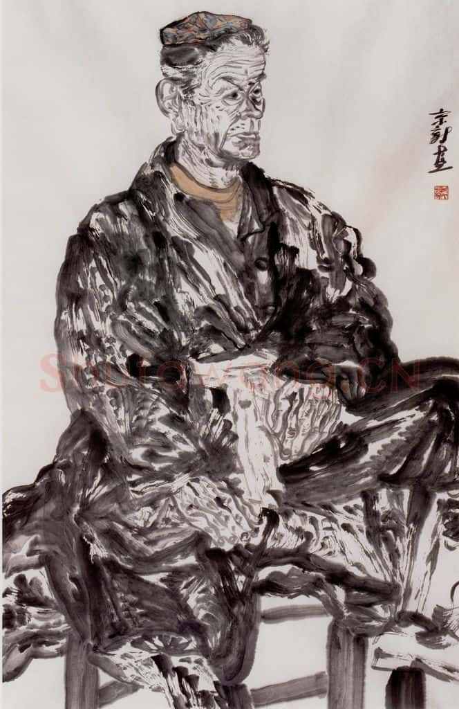 1992年 周京心《老虞之三》书画作品