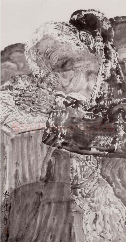 1997年 周京心《老蒋》书画作品