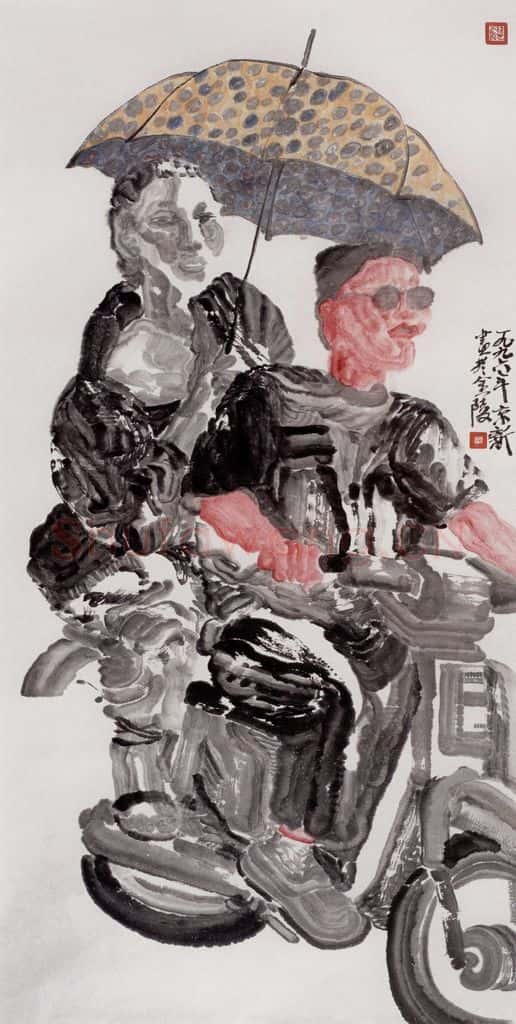 1996年 周京心《金鸡》书画作品