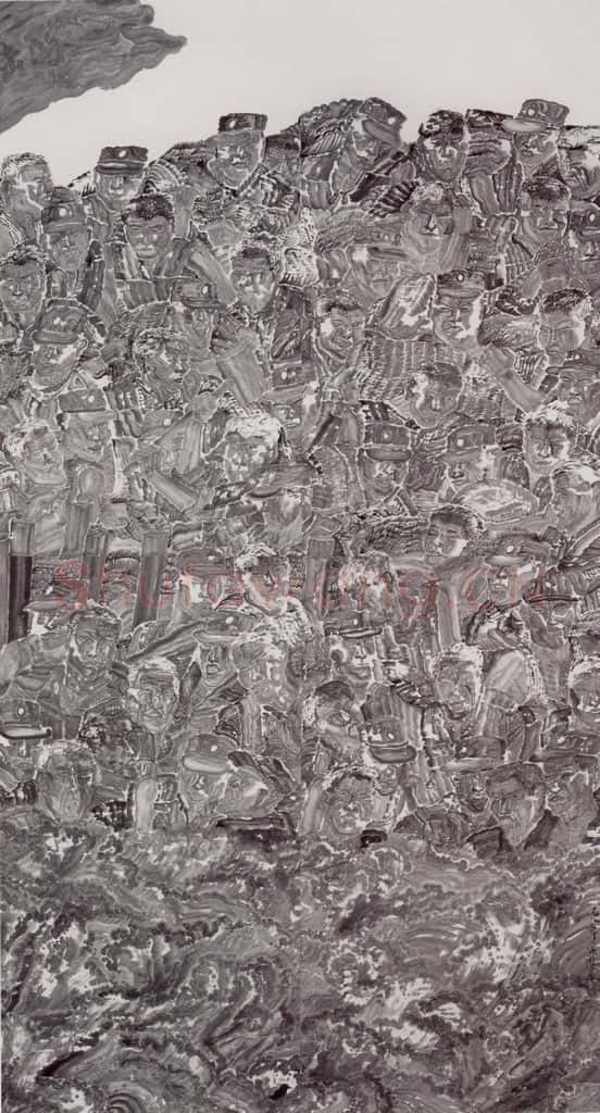 1998年 周京心《战洪图》书画作品