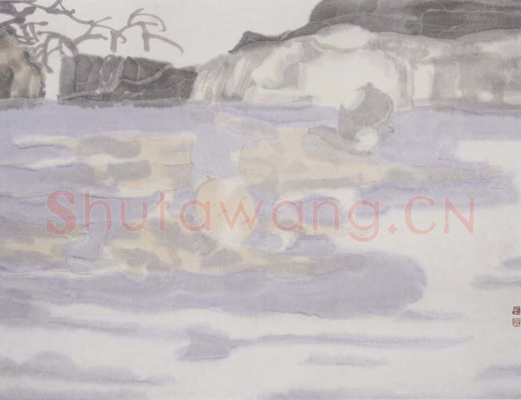 2002年 田黎明 高士夏凉 书画作品