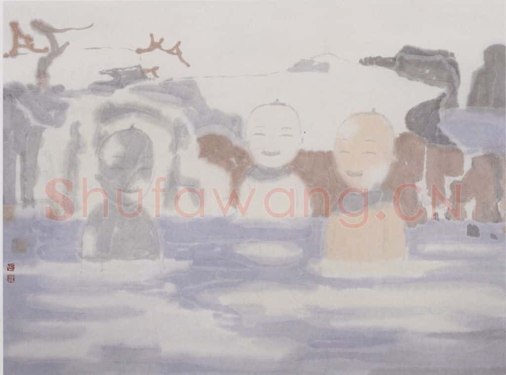 2002年 田黎明 高士夏凉 书画作品