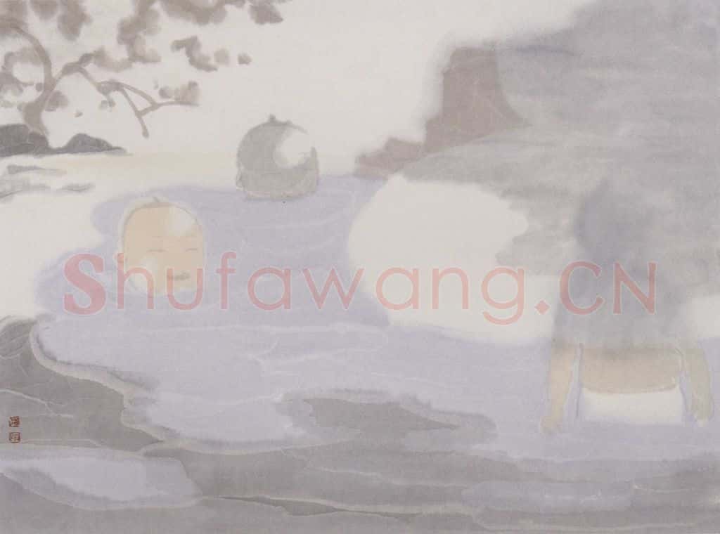 2002年 田黎明 高士夏凉 书画作品