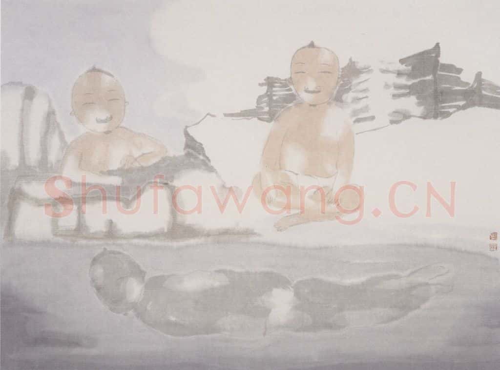 2002年 田黎明 高士夏凉 书画作品